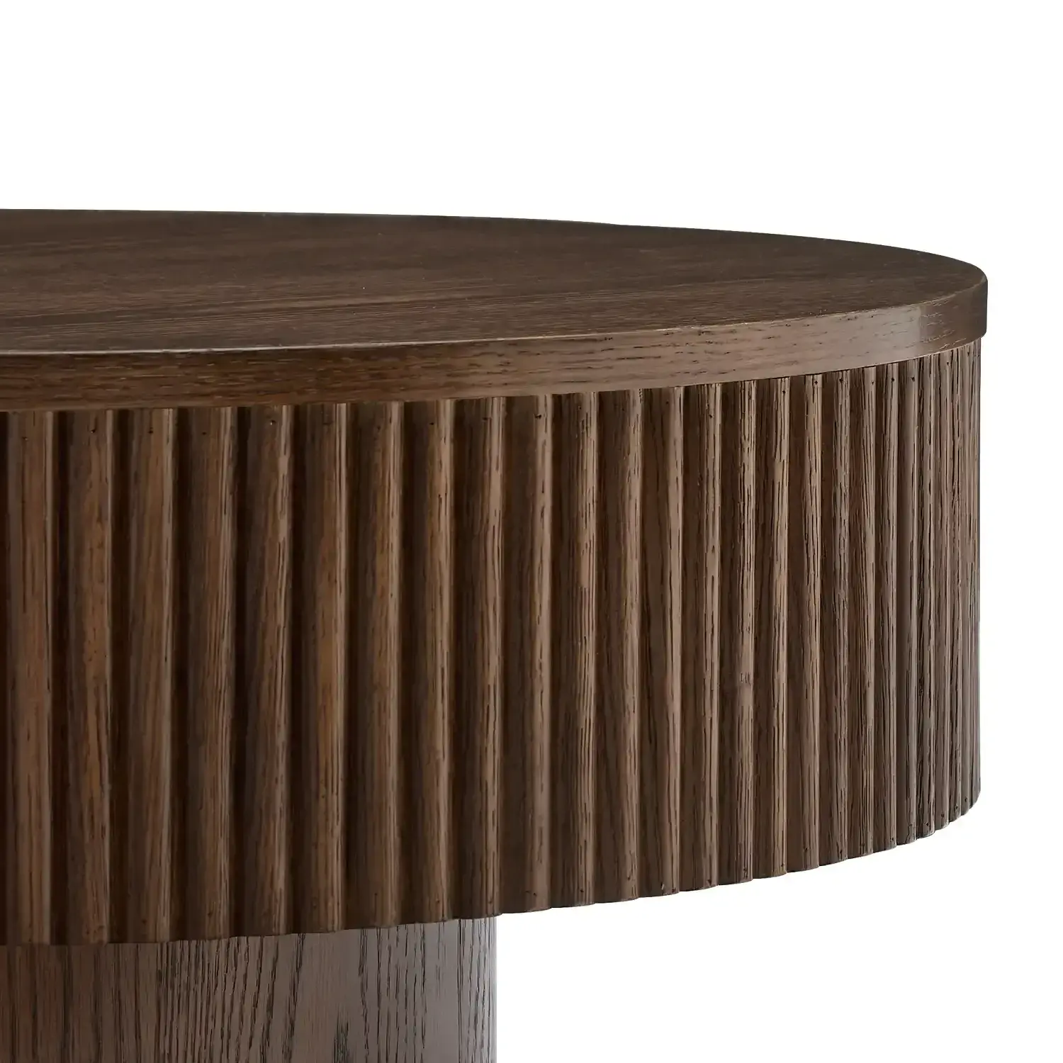 Vivid Black Wooden Round Coffee Table - Image 8