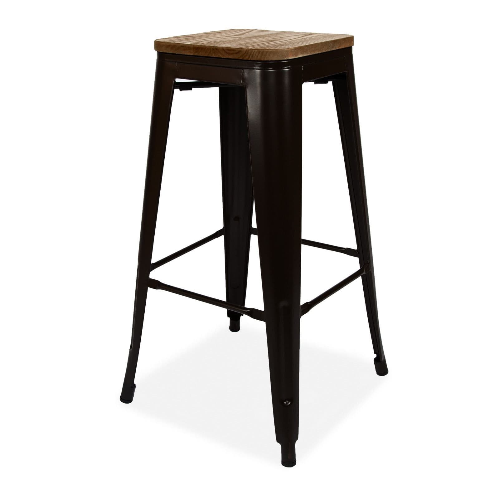 Wood Tolix Metal Barstool Stackable Dining Barstool