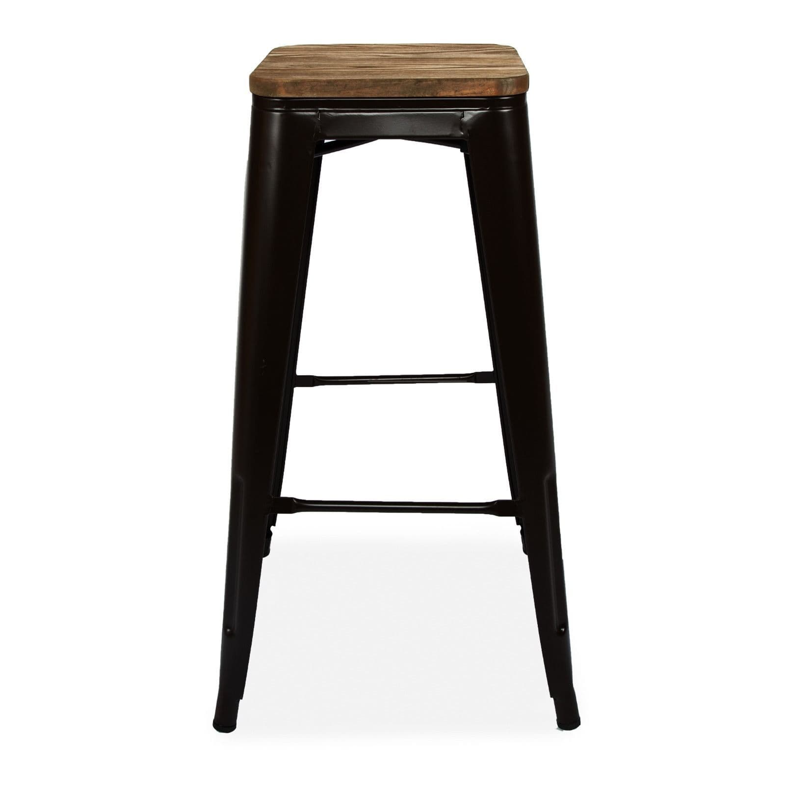 Wood Tolix Metal Barstool Stackable Dining Barstool - Image 2