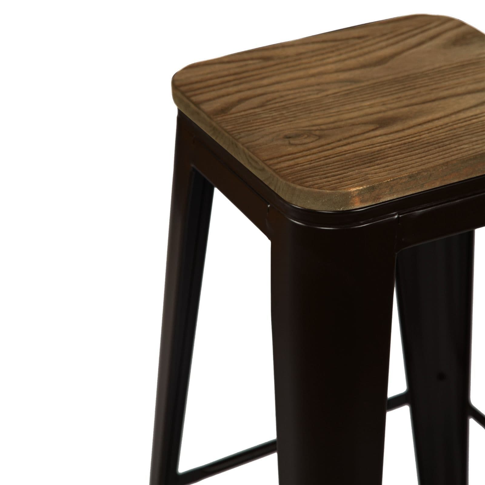 Wood Tolix Metal Barstool Stackable Dining Barstool - Image 3