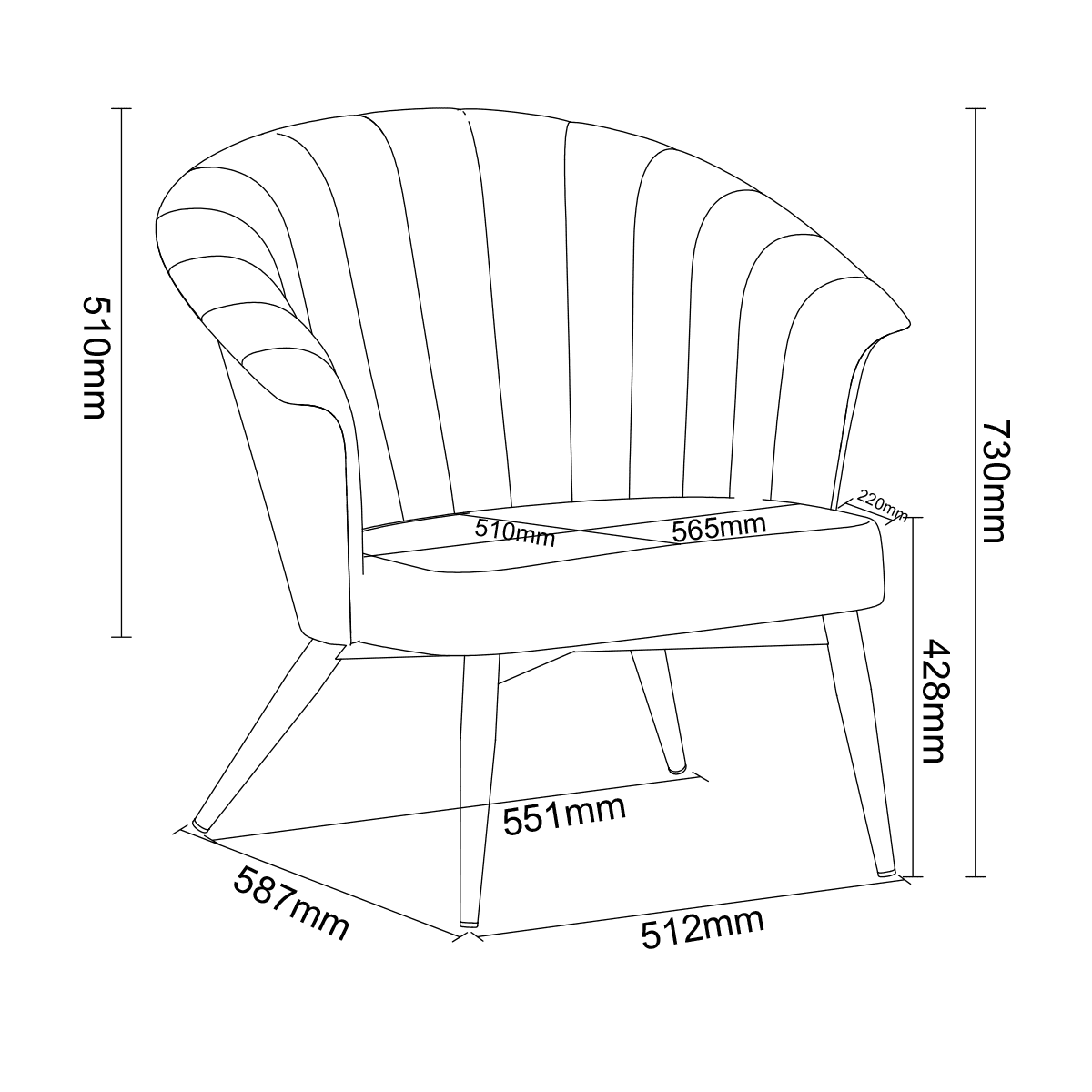 X1 Ava Grey Fabric Lounge Chair - Image 8
