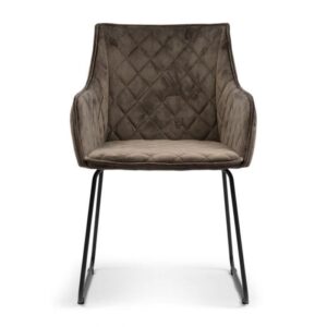 X1 Brown Velvet Rosco Dining Armchair