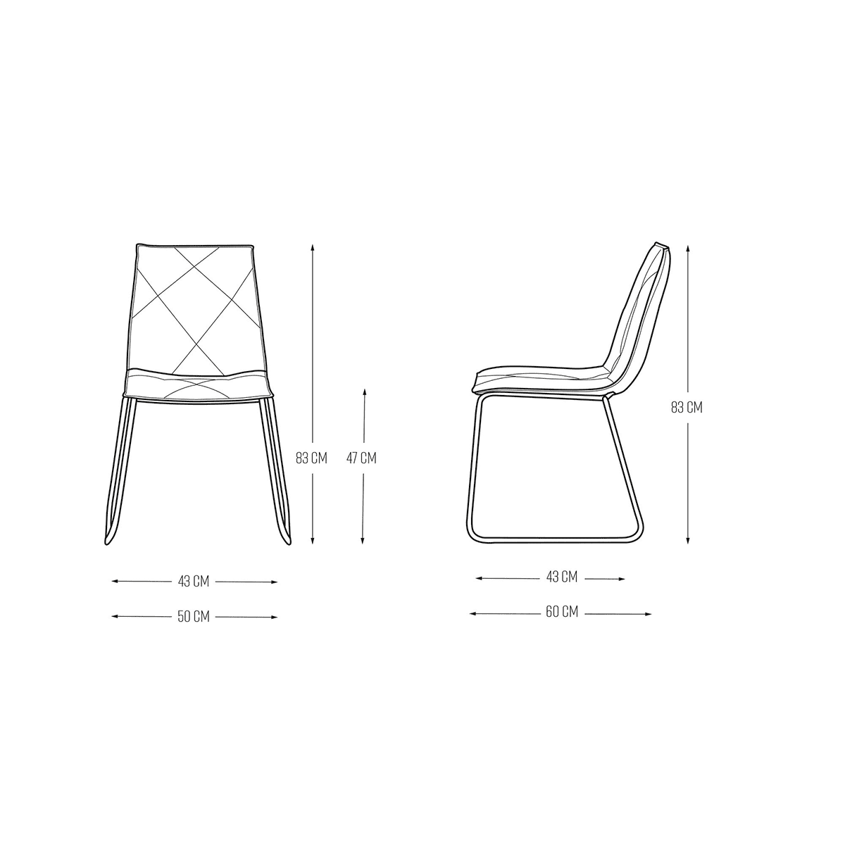X2 Barmo Roman Coffee Leathaire Dining Chair - Image 6