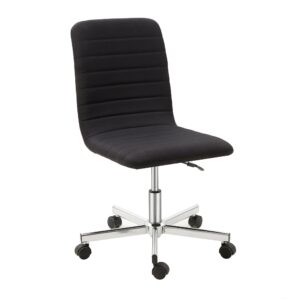 X2 Black Armless Swivel Office Chair With Adjustable Height