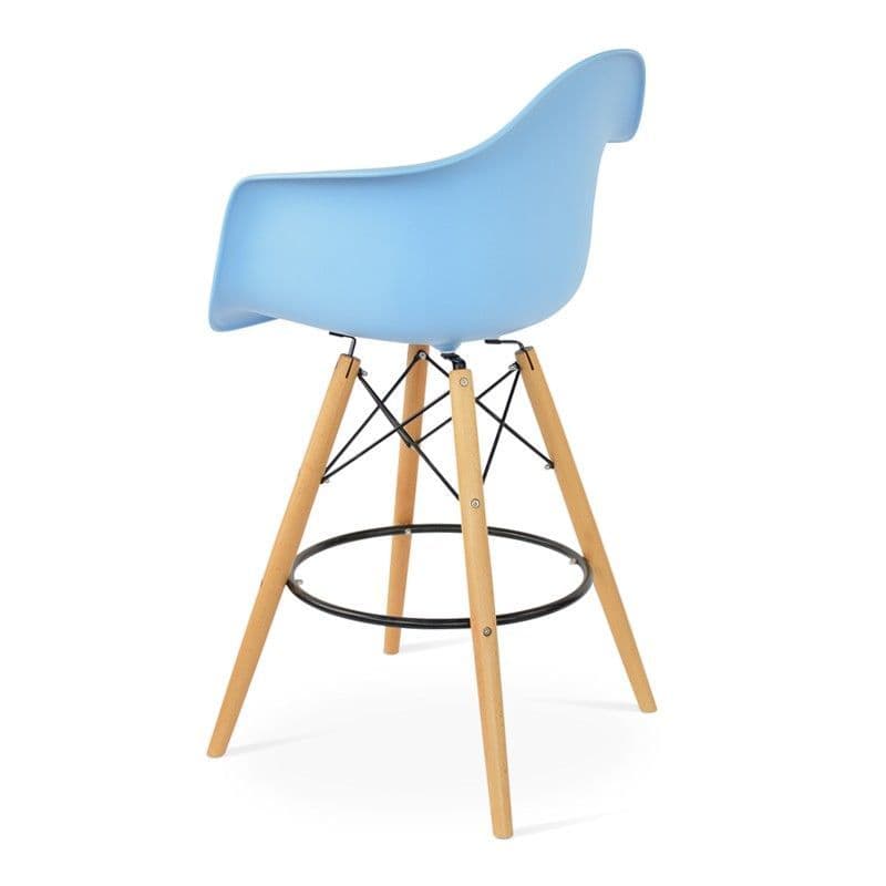 X2 Blue Eiffel-Style Barstools With Tub Seats - Image 4