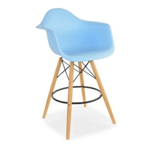 X2 Blue Eiffel-Style Barstools With Tub Seats