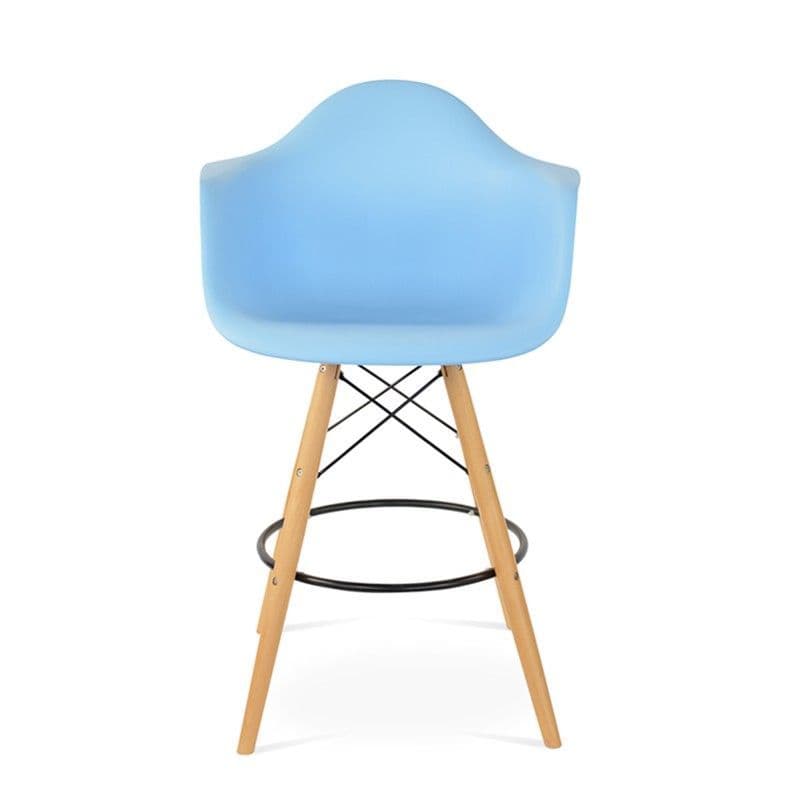 X2 Blue Eiffel-Style Barstools With Tub Seats - Image 5