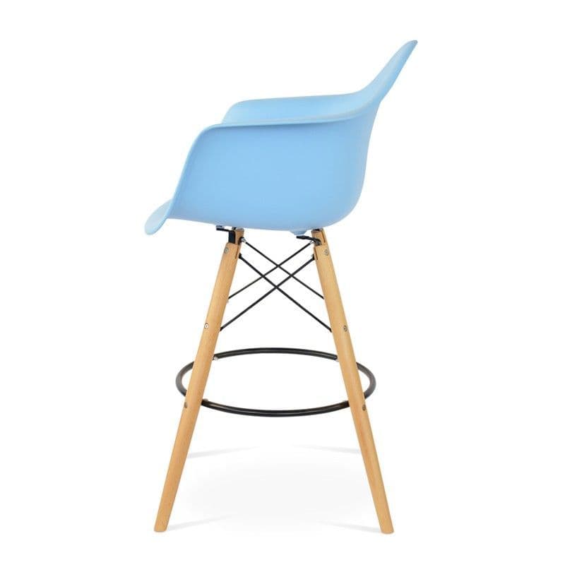 X2 Blue Eiffel-Style Barstools With Tub Seats - Image 6