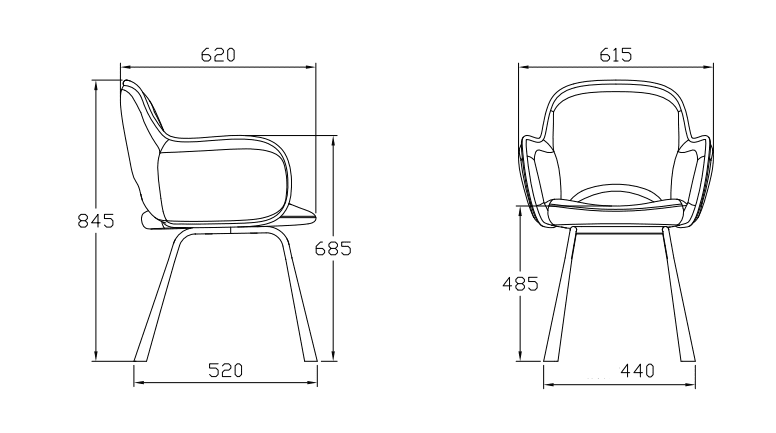 X2 Claudia Art Deco Dining Chairs - Beige - Image 19
