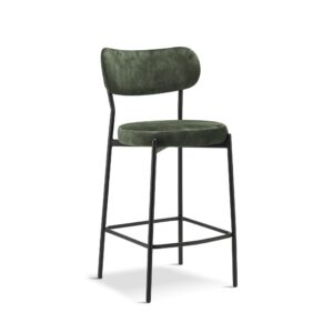 X2 Derby Padded Velvet Barstool - Deep Green, X2