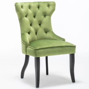 X2 Elizabeth Velvet Green Dining Chair