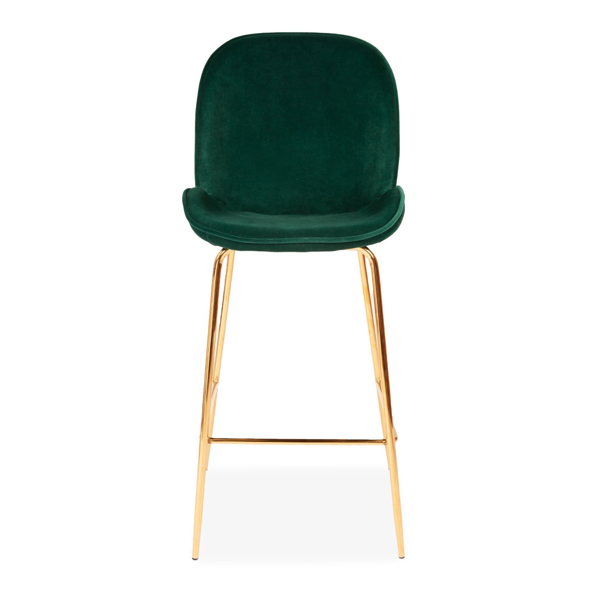 X2 Journey Velvet Barstools, Grey, Gold Legs, 65/75 Cm - Image 8