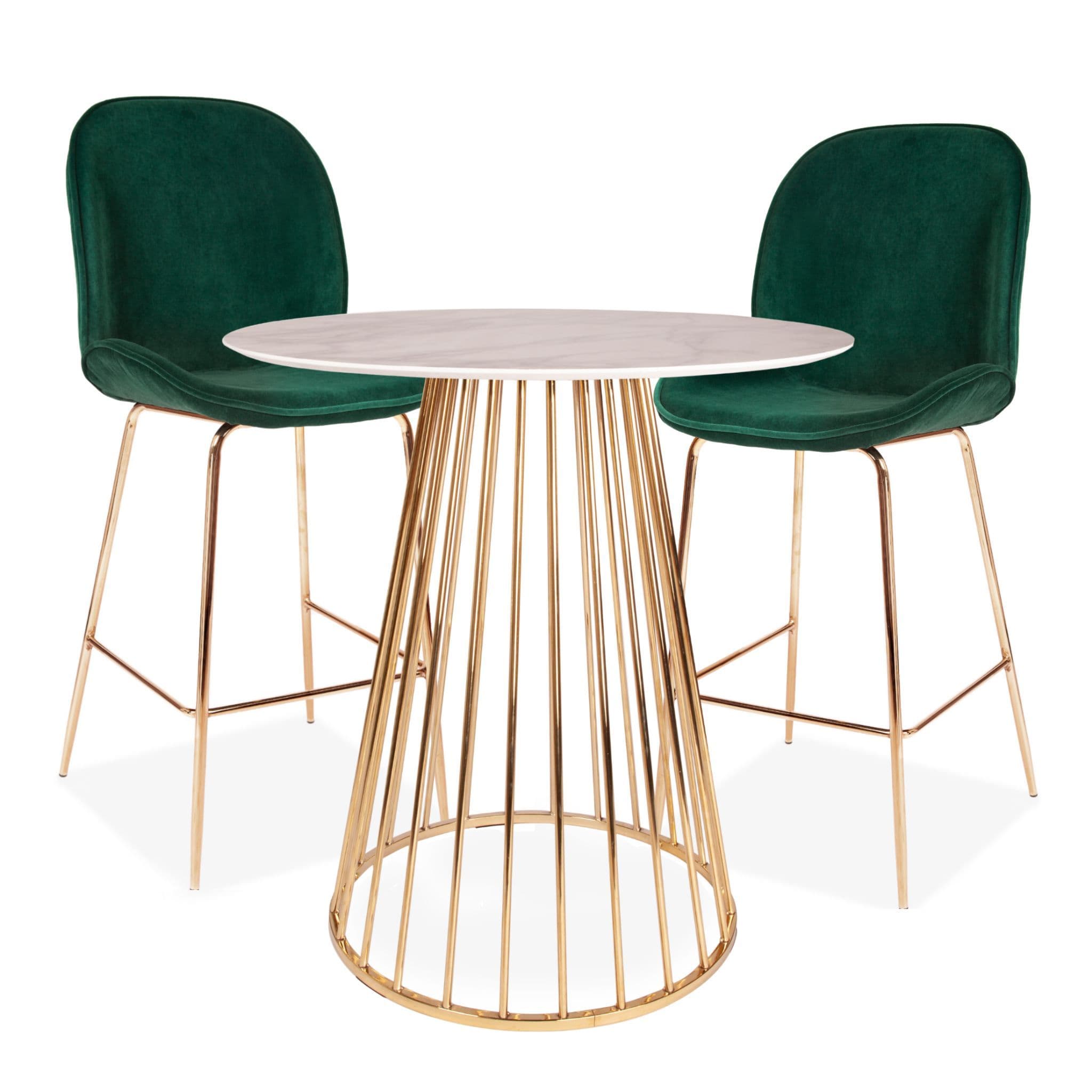 X2 Journey Velvet Barstools, Grey, Gold Legs, 65/75 Cm - Image 11