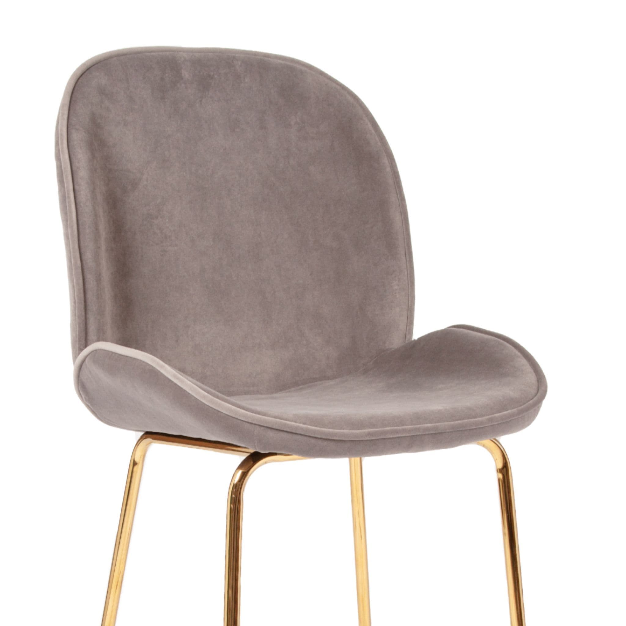 X2 Journey Velvet Barstools, Grey, Gold Legs, 65/75 Cm - Image 14