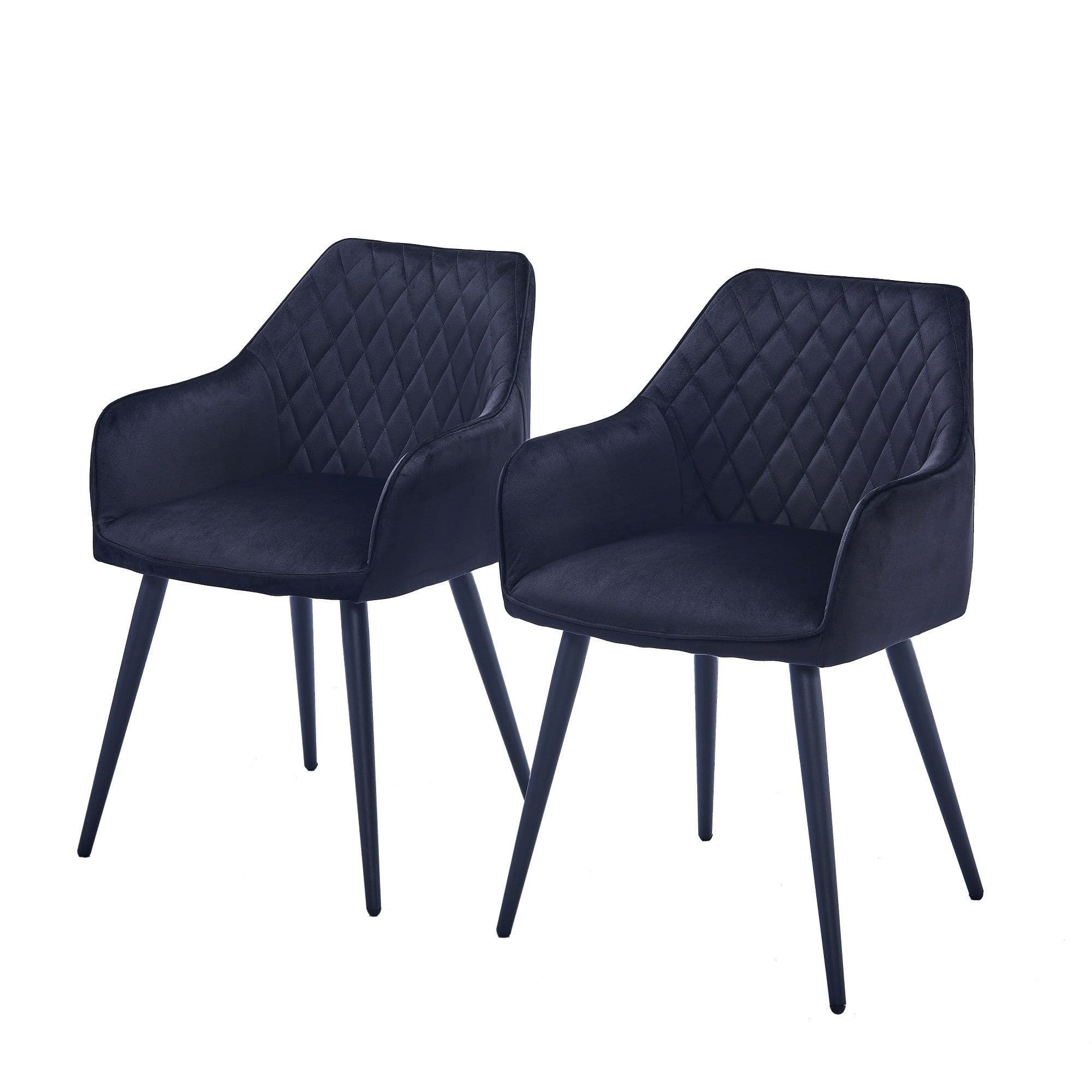 X2 Hanko Black Velvet Dining Chair