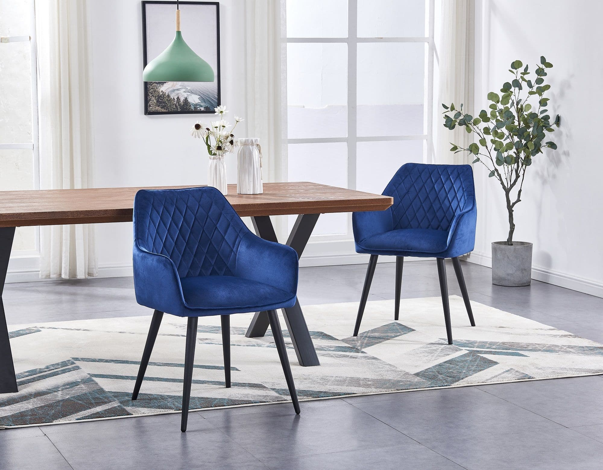 X2 Hanko Black Velvet Dining Chair - Image 9