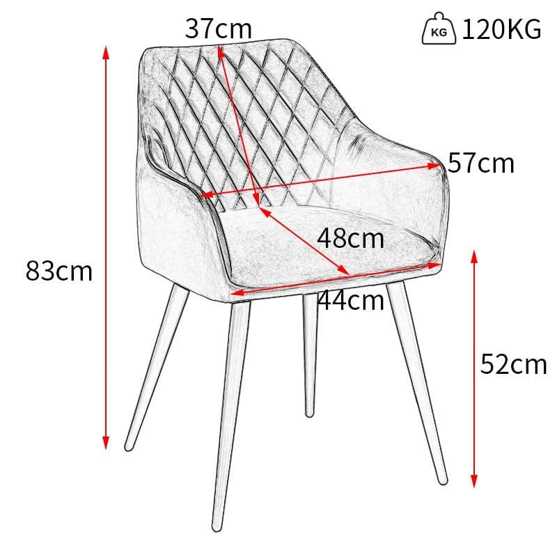 X2 Hanko Black Velvet Dining Chair - Image 12