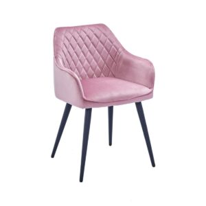 X2 Hanko Black Velvet Dining Chair - Pink, X2