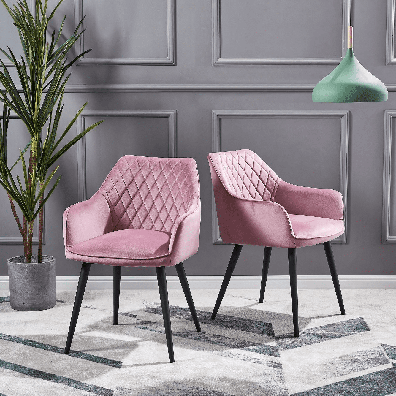 X2 Hanko Black Velvet Dining Chair - Image 15