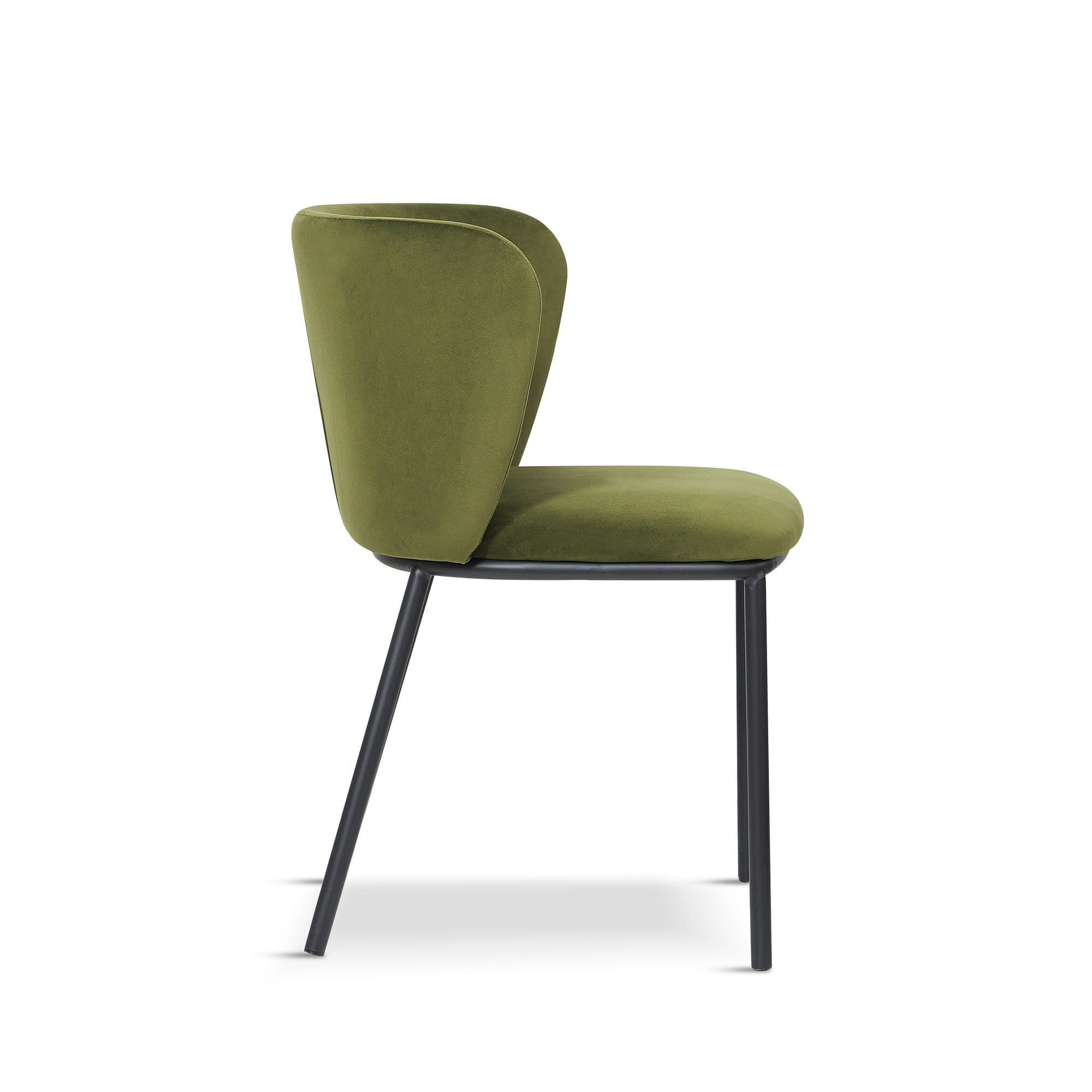X2 Mandy Green Velvet Dining Chair - Image 3