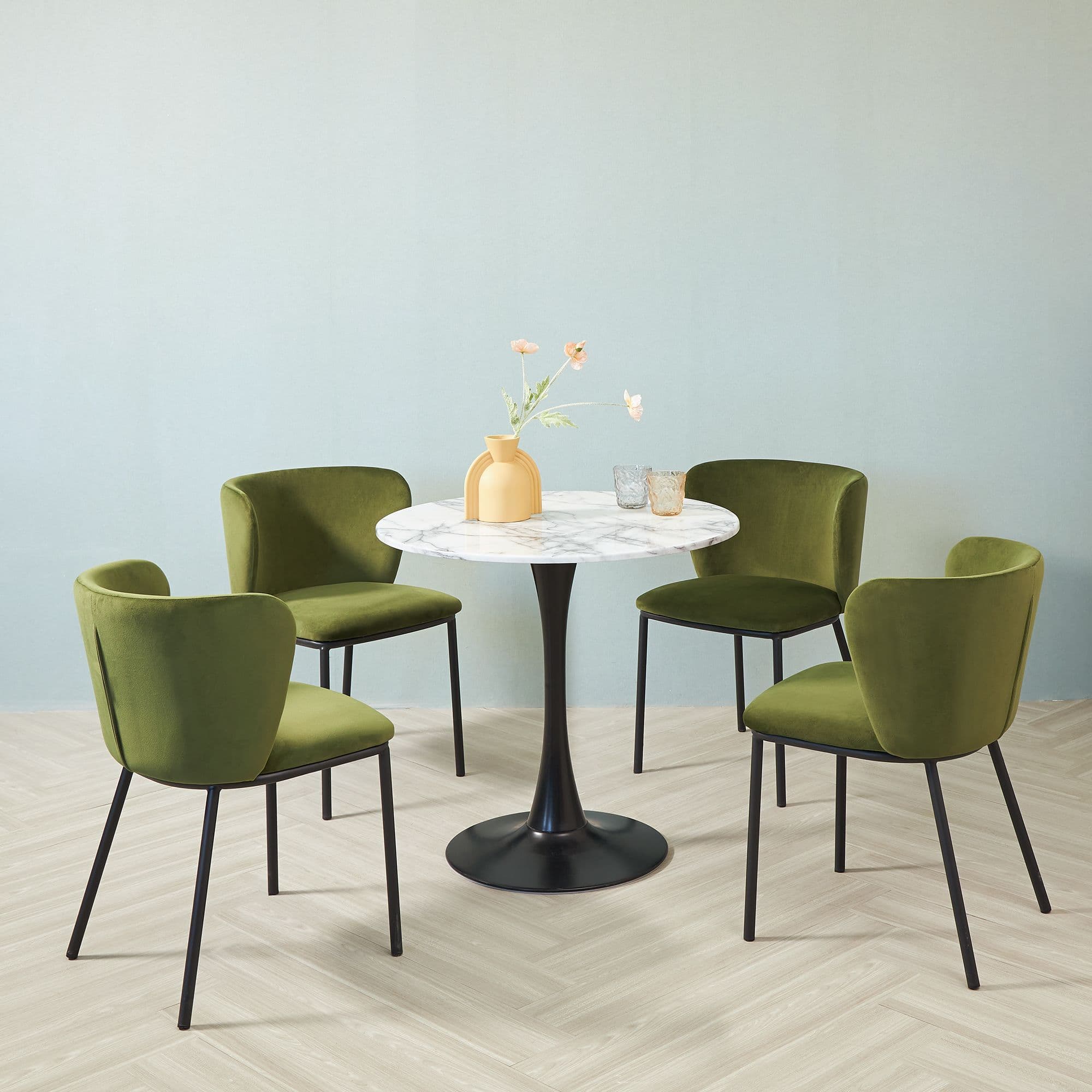 X2 Mandy Green Velvet Dining Chair - Image 7