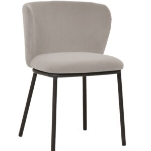 X2 Mandy Velvet Dining Chair - Grey, X2