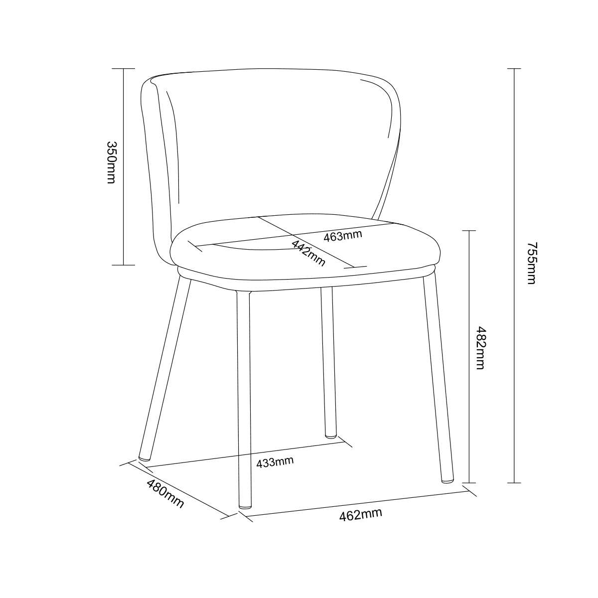 X2 Mandy Green Velvet Dining Chair - Image 15
