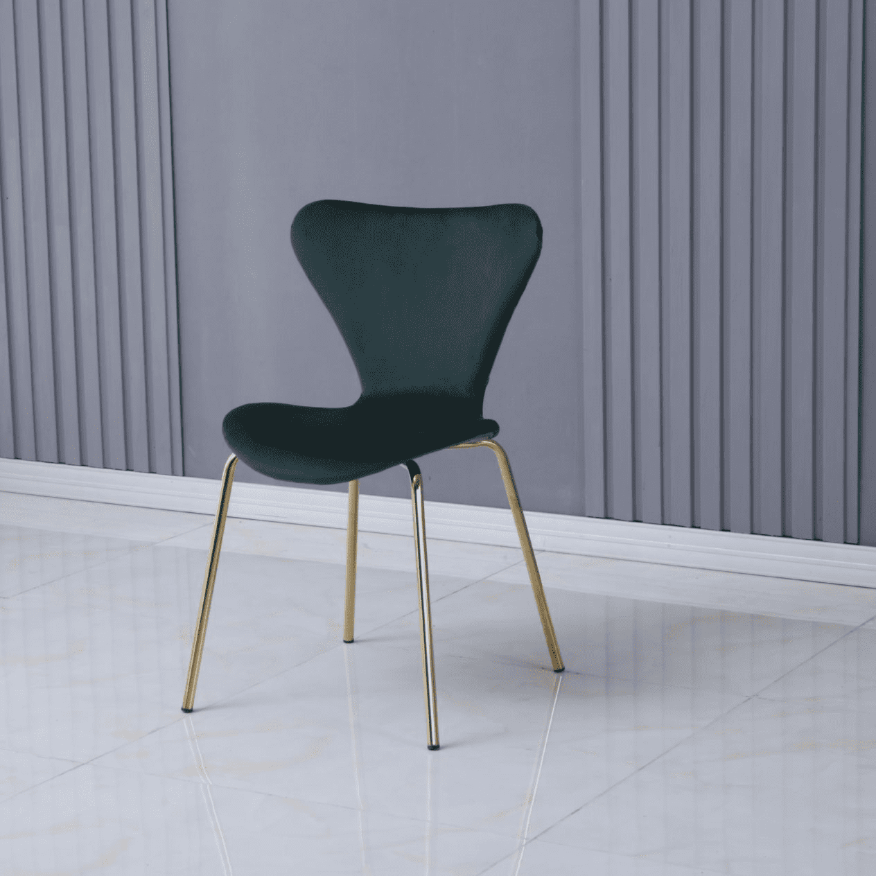 X2 Modern Velvet Green Stackable Dining Chair With Gold Legs - Image 6