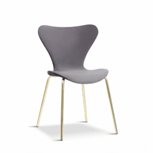 X2 Modern Velvet Green Stackable Dining Chair With Gold Legs - Grey, X2
