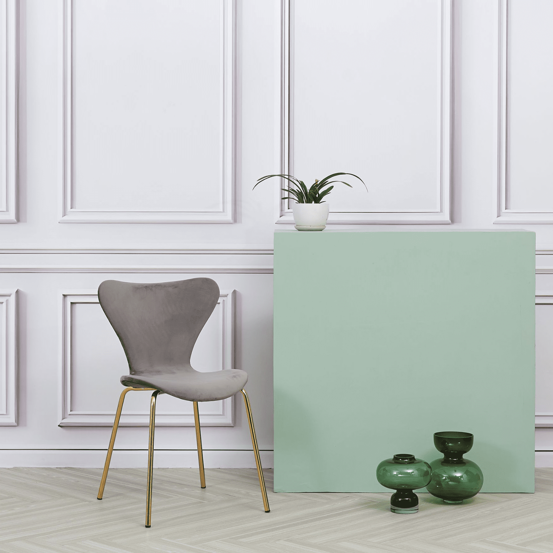 X2 Modern Velvet Green Stackable Dining Chair With Gold Legs - Image 10