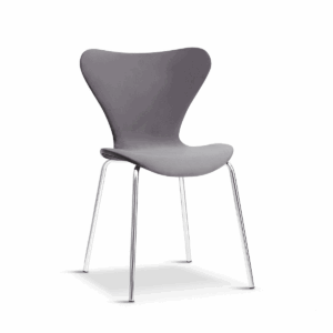 X2 Modern Velvet Grey Stackable Dining Chair With Silver Legs
