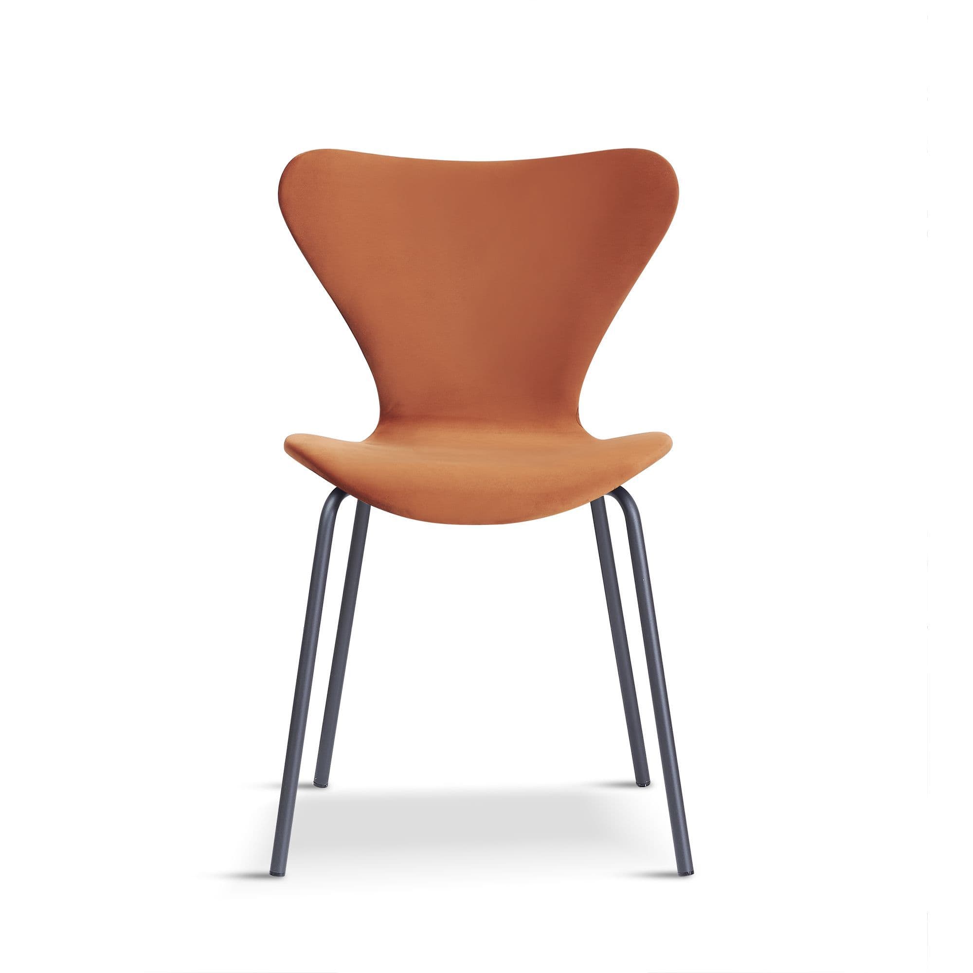 X2 Modern Velvet Orange Stackable Dining Chair - Image 4