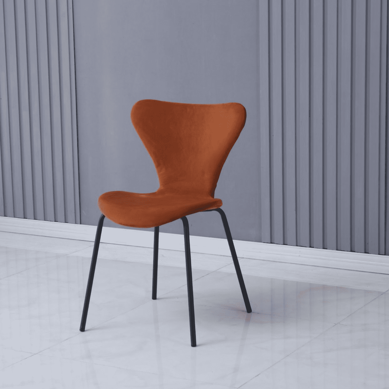 X2 Modern Velvet Orange Stackable Dining Chair - Image 7