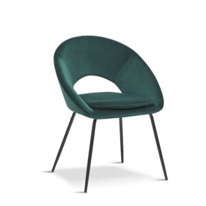 X2 New Open Back Blue Dining Chair With Black Legs - Green, X2