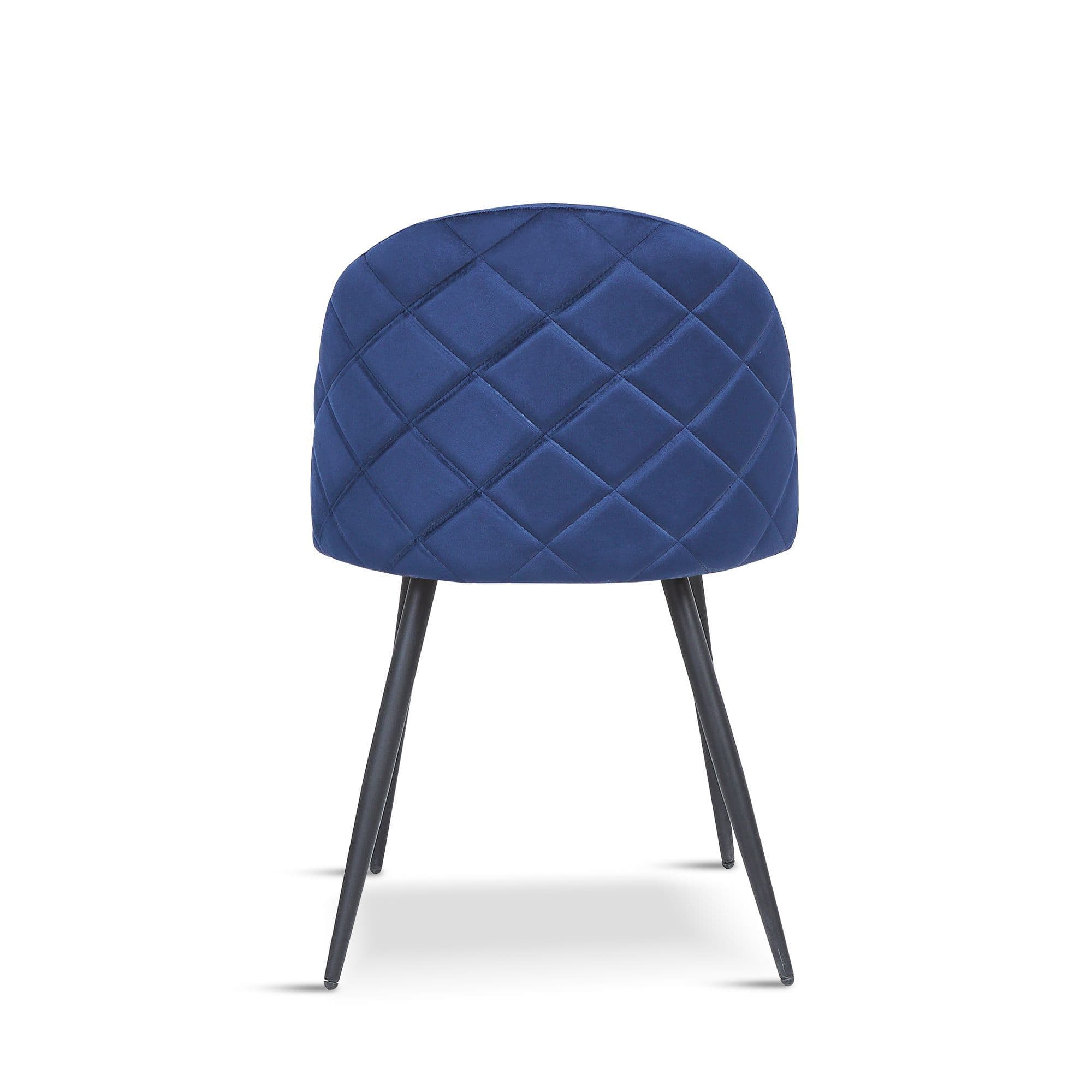 X2 New Rosemary Blue Dining Chair, Velvet Upholstered With Black Leg - Image 6