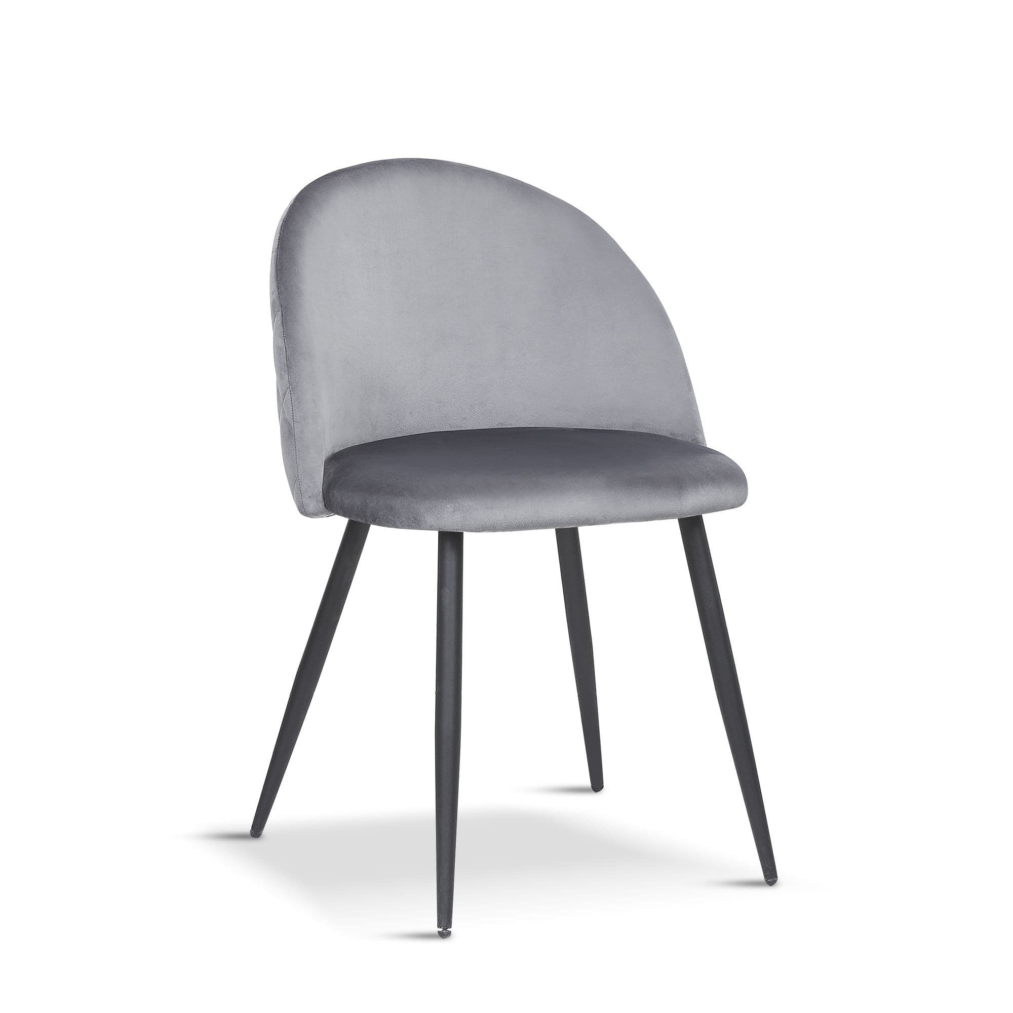 X2 New Rosemary Blue Dining Chair, Velvet Upholstered With Black Leg - Image 2