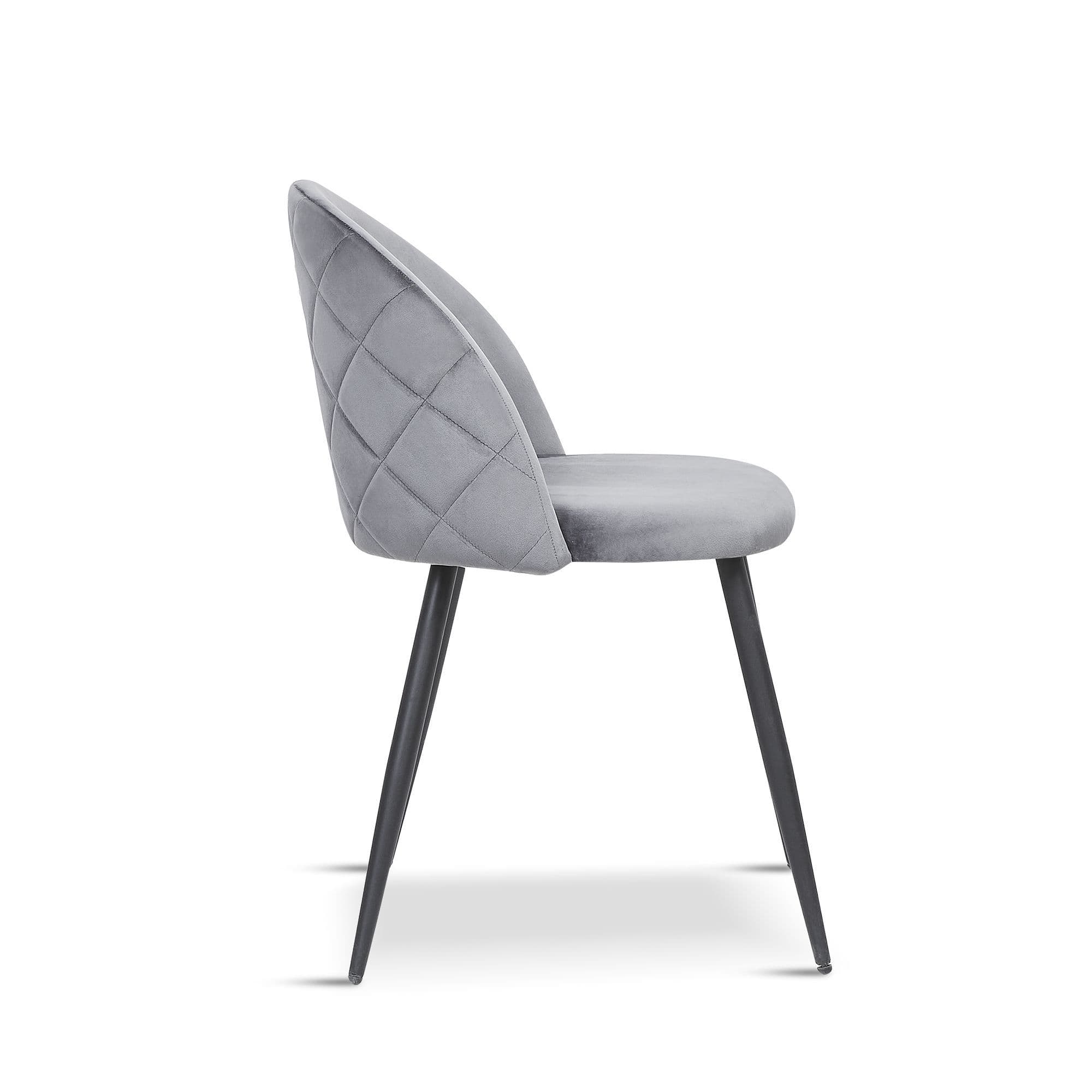 X2 New Rosemary Blue Dining Chair, Velvet Upholstered With Black Leg - Image 9