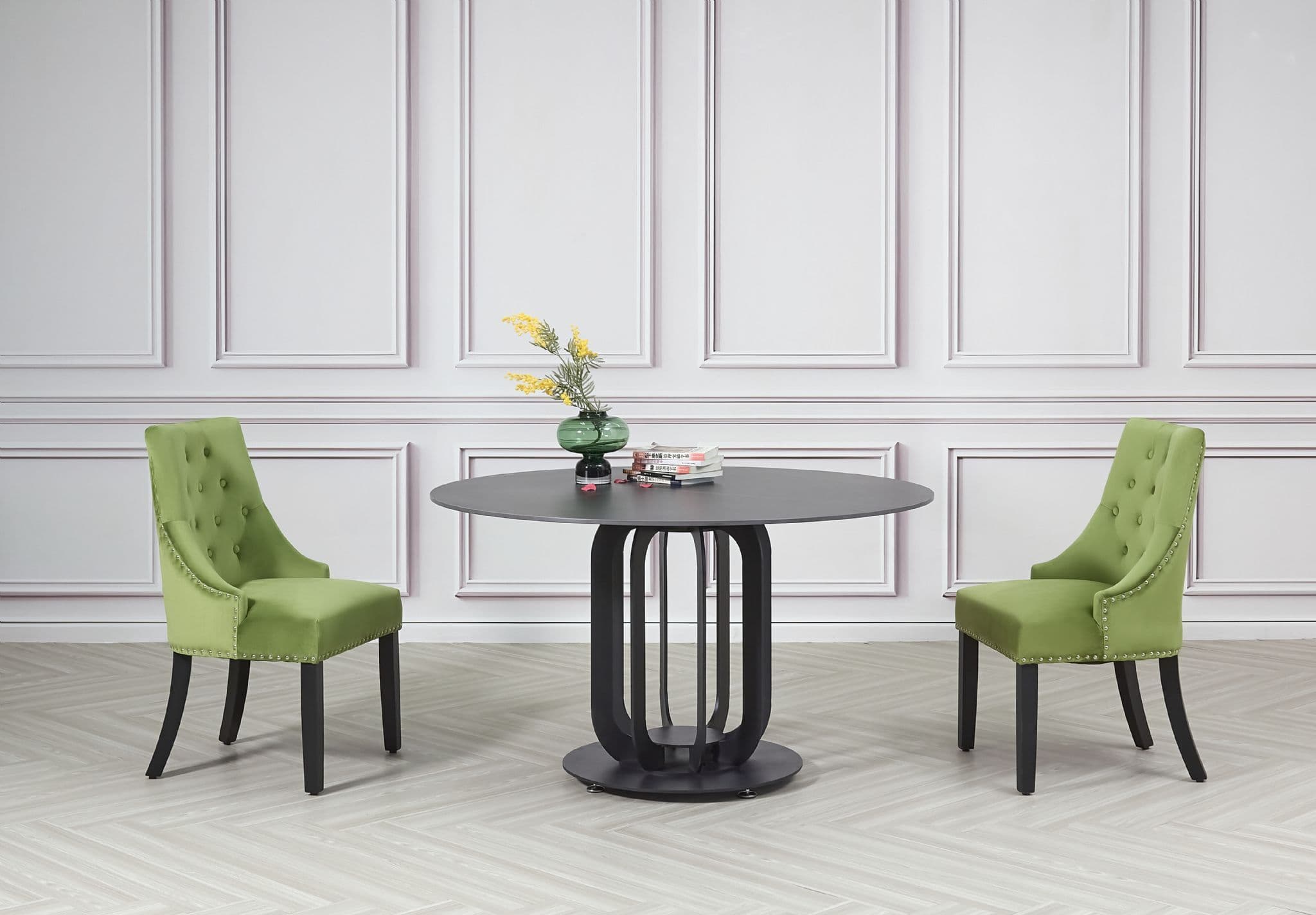 X2 Nicholas Velvet Green Dining Chair - Image 7