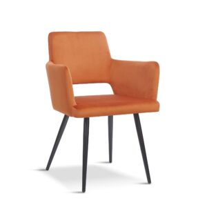 X2 Deep Blue Velvet Harrod Chair - Orange, X2
