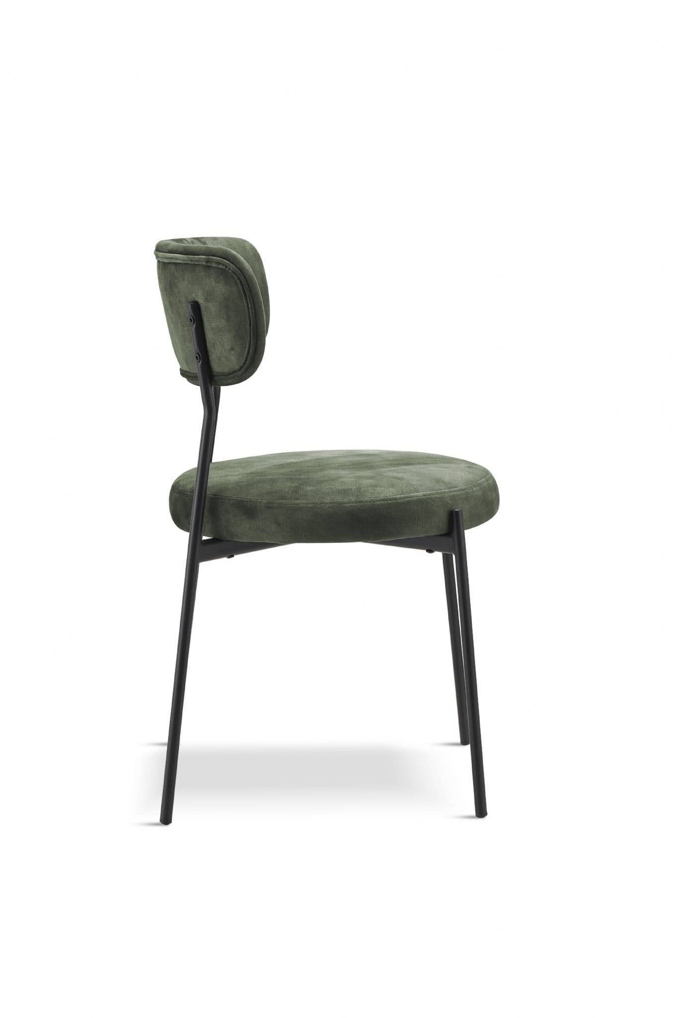 X2 Stackable Glenn Velvet Dining Chairs - Dark Green - Image 4