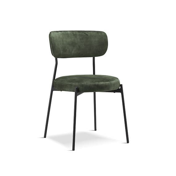 X2 Stackable Glenn Velvet Dining Chairs - Dark Green