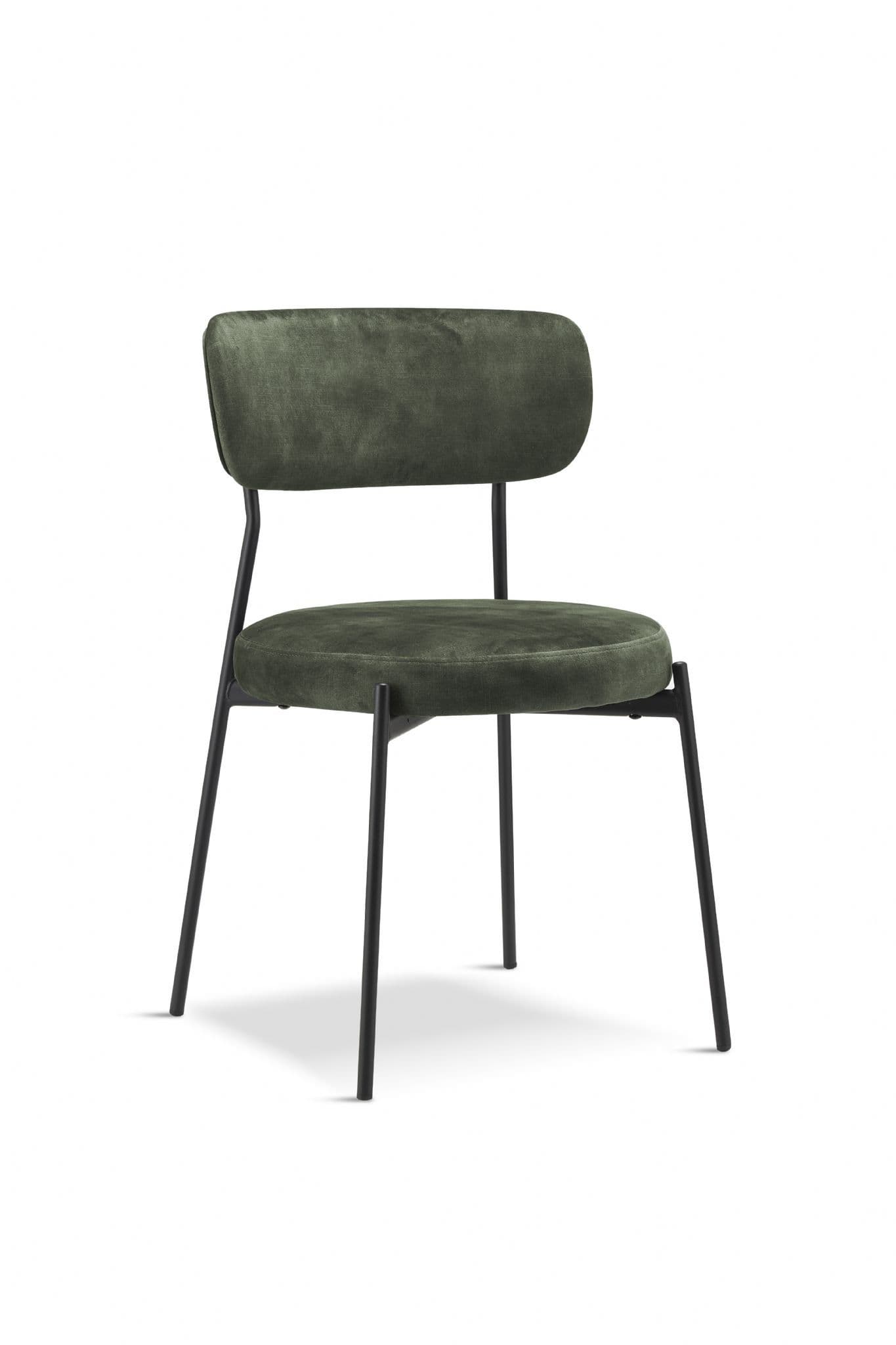 X2 Stackable Glenn Velvet Dining Chairs - Dark Green - Image 5