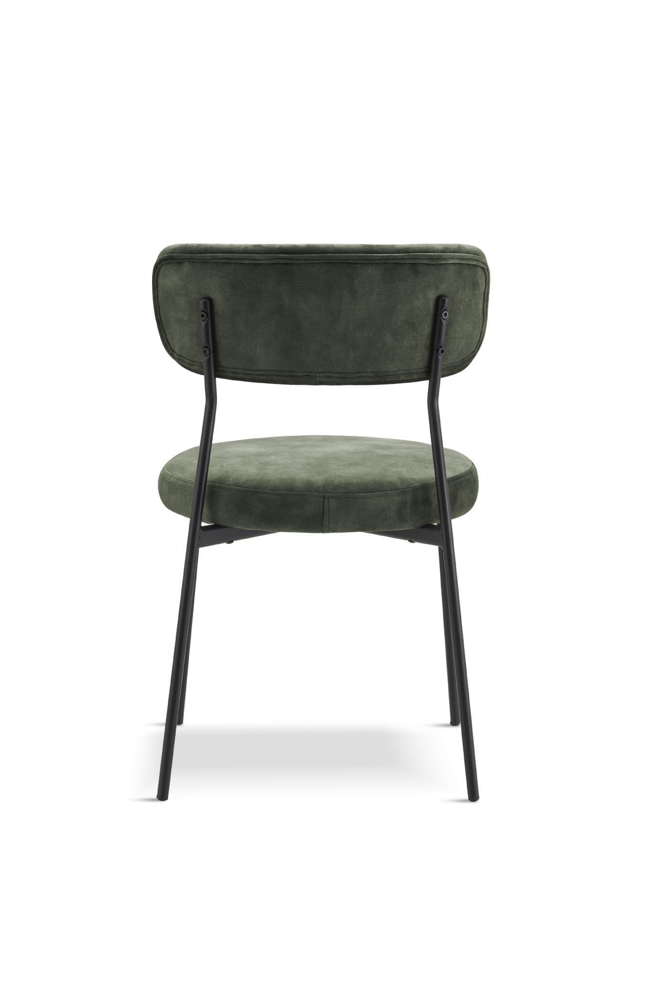 X2 Stackable Glenn Velvet Dining Chairs - Dark Green - Image 7