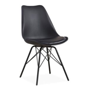 X2 Tulip Chairs With Black Metal Legs