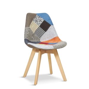 X2 Tulip Patchwork Pyramid Dining Chairs With Beech Legs