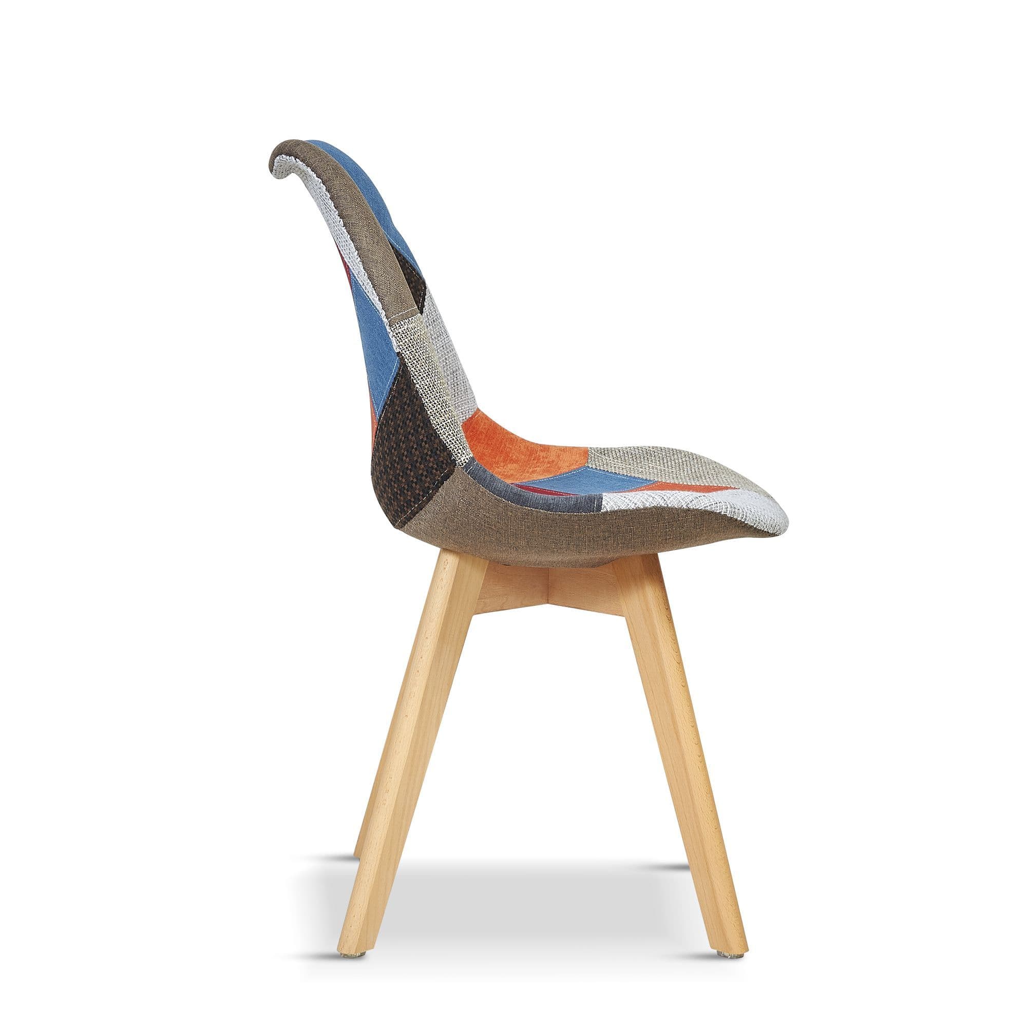 X2 Tulip Patchwork Pyramid Dining Chairs With Beech Legs - Image 3