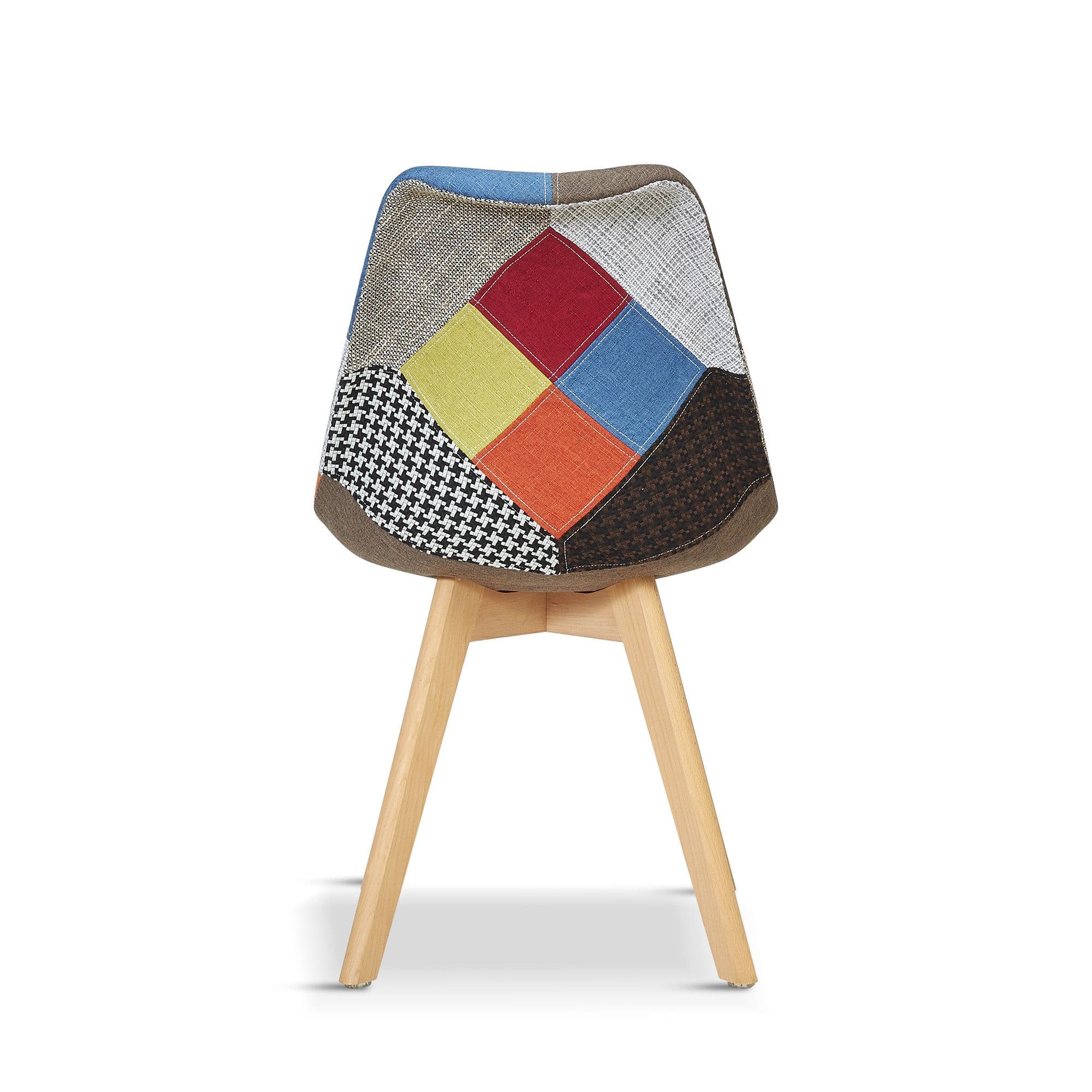 X2 Tulip Patchwork Pyramid Dining Chairs With Beech Legs - Image 5