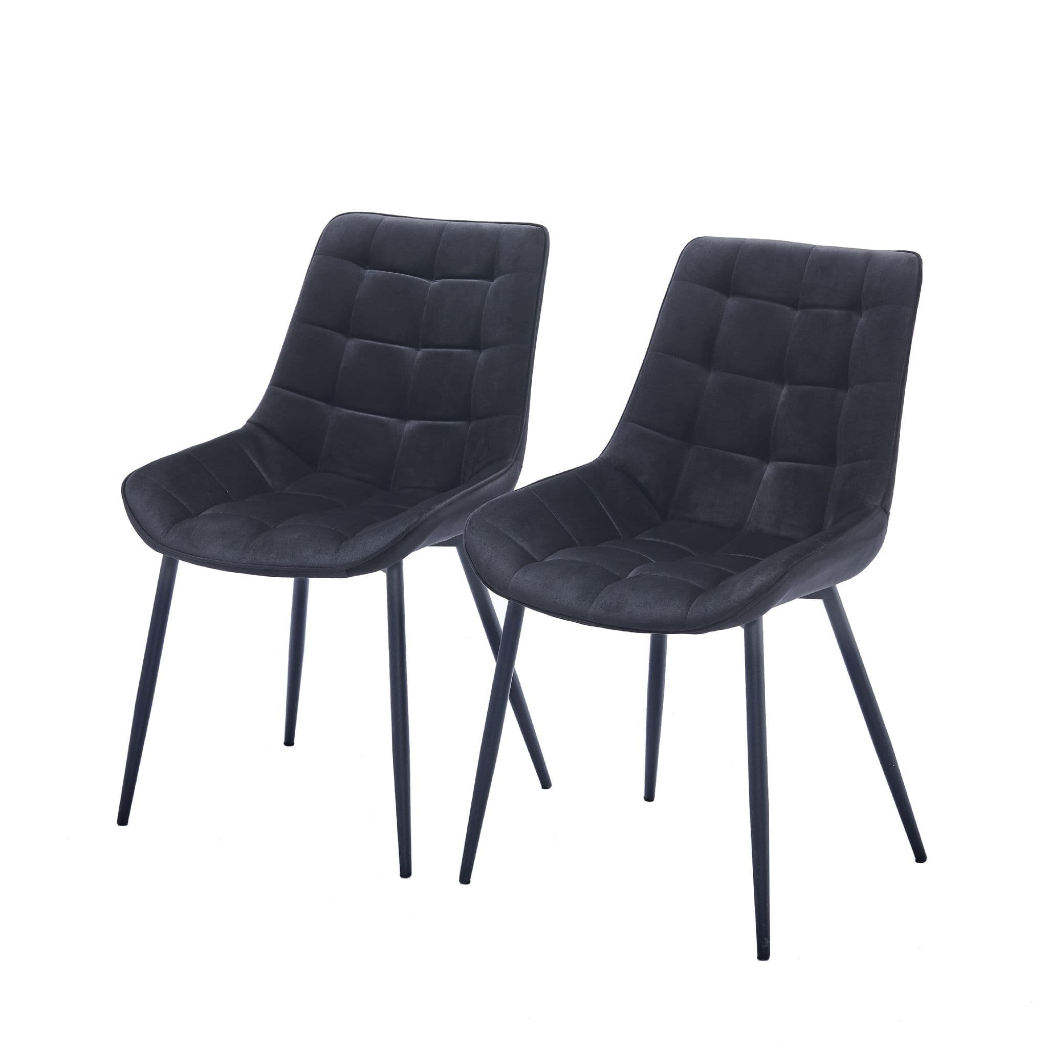 X2 Westfield Black Velvet Dining Chair