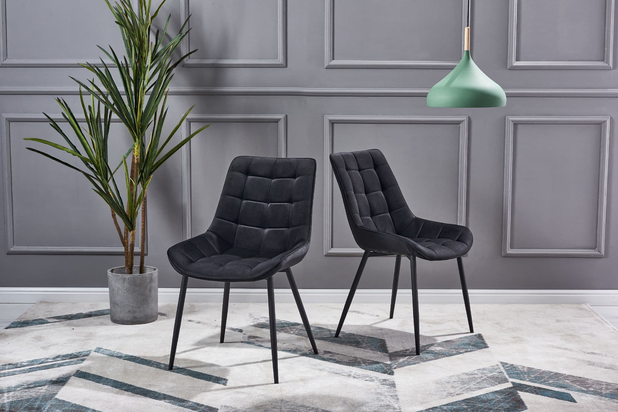 X2 Westfield Black Velvet Dining Chair - Image 8