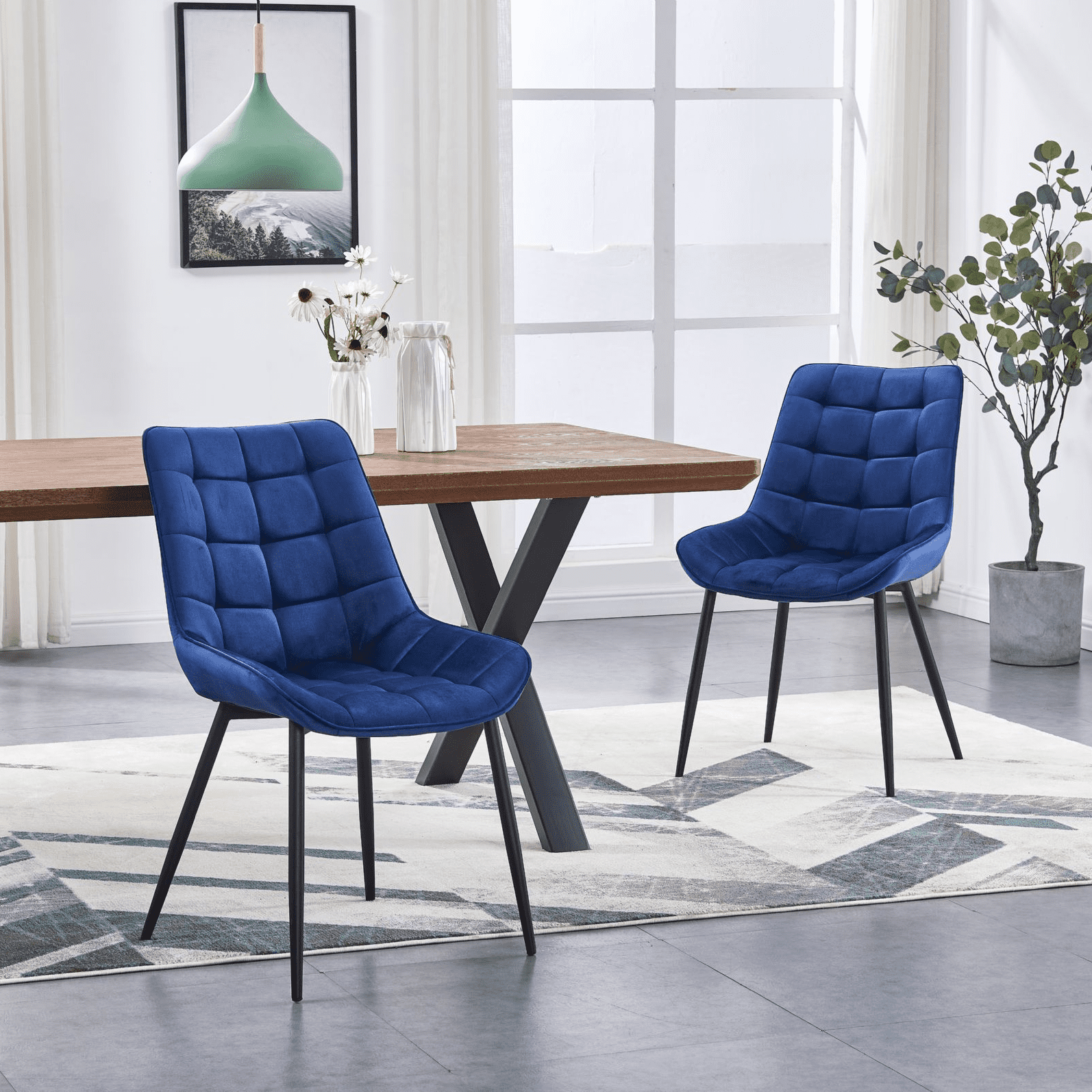 X2 Westfield Black Velvet Dining Chair - Image 10